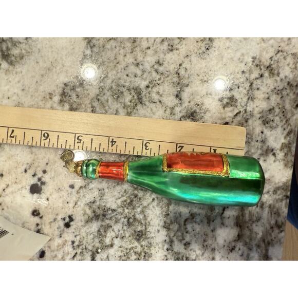 Dept 56 Glass Ornament Christmas New Year Bottle Wine Champagne 5””Best Year” - Picture 2 of 3